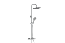 Thermostatic Round Bar Valve Shower Set - Chrome