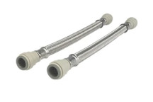 Flexible Tap Connector - 300mm - 15mmx15mm (Push Fit) - 2 PACK