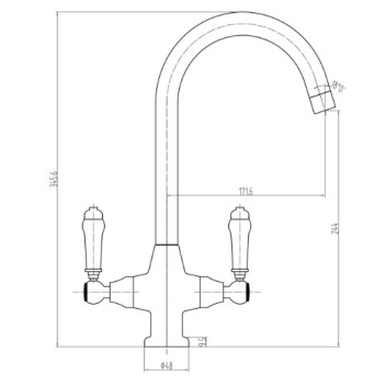 Victorian - Kitchen Mixer Tap - Chrome