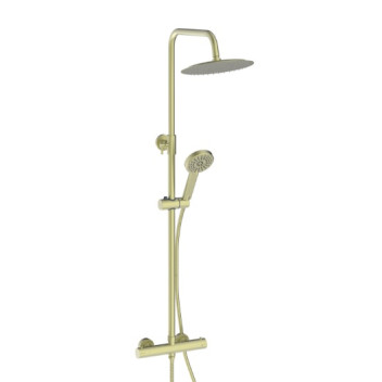 Thermostatic Round Bar Valve Shower Set - Brass
