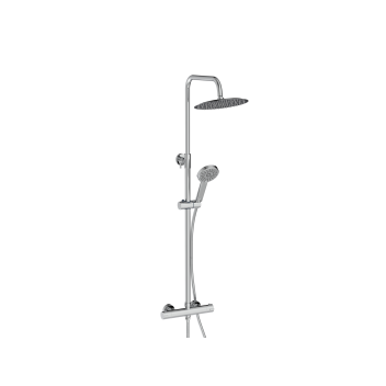 Thermostatic Round Bar Valve Shower Set - Chrome