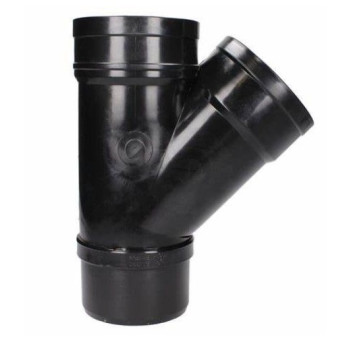Solvent Soil - Black - 110mm - Tee Spigot Double Socket