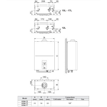 Ferroli - Water Heater - Kona - 17L