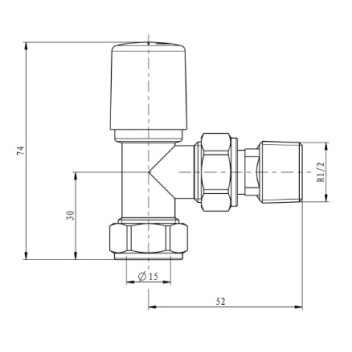 Towel Rail Valves - Angled Set - 15mm - Anthracite