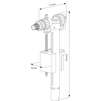 Siamp - Compact 95L Brass - 1/2\"& 3/8\" Fill Valve (Side Entry)