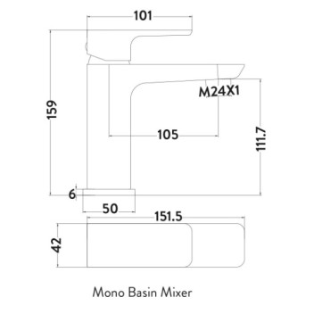 Basin Mono Mixer - Muro (Chrome)