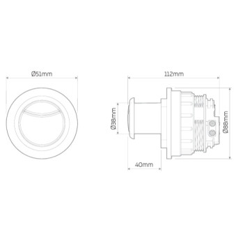 Dudley - DIO - 51mm Diameter Dualflush Pushbutton