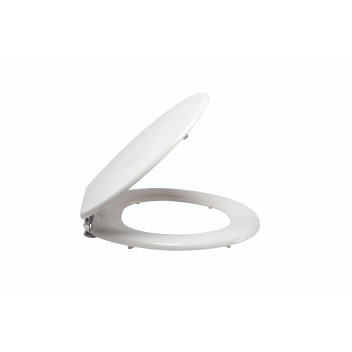 Toilet Seat - Moulded Wood, Chrome Hinges (2.9kg)
