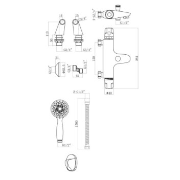 Thermostaic Bath & Shower Mixer - Wall and Deck Mounted