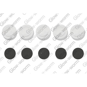 Saunier Duval - Cap, + Gasket, Flue Test Point, (X5)